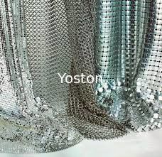 China Multi forma telas Sequined metálicas de alumínio de prata/douradas da cortina da rede de arame fornecedor